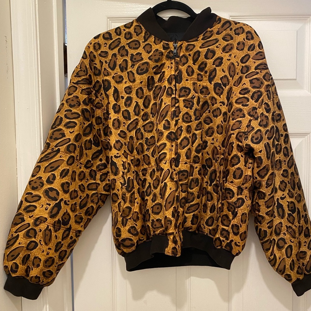 Statement vintage 1990s Selene Sport Paris jacket in 100% silk satin with an all